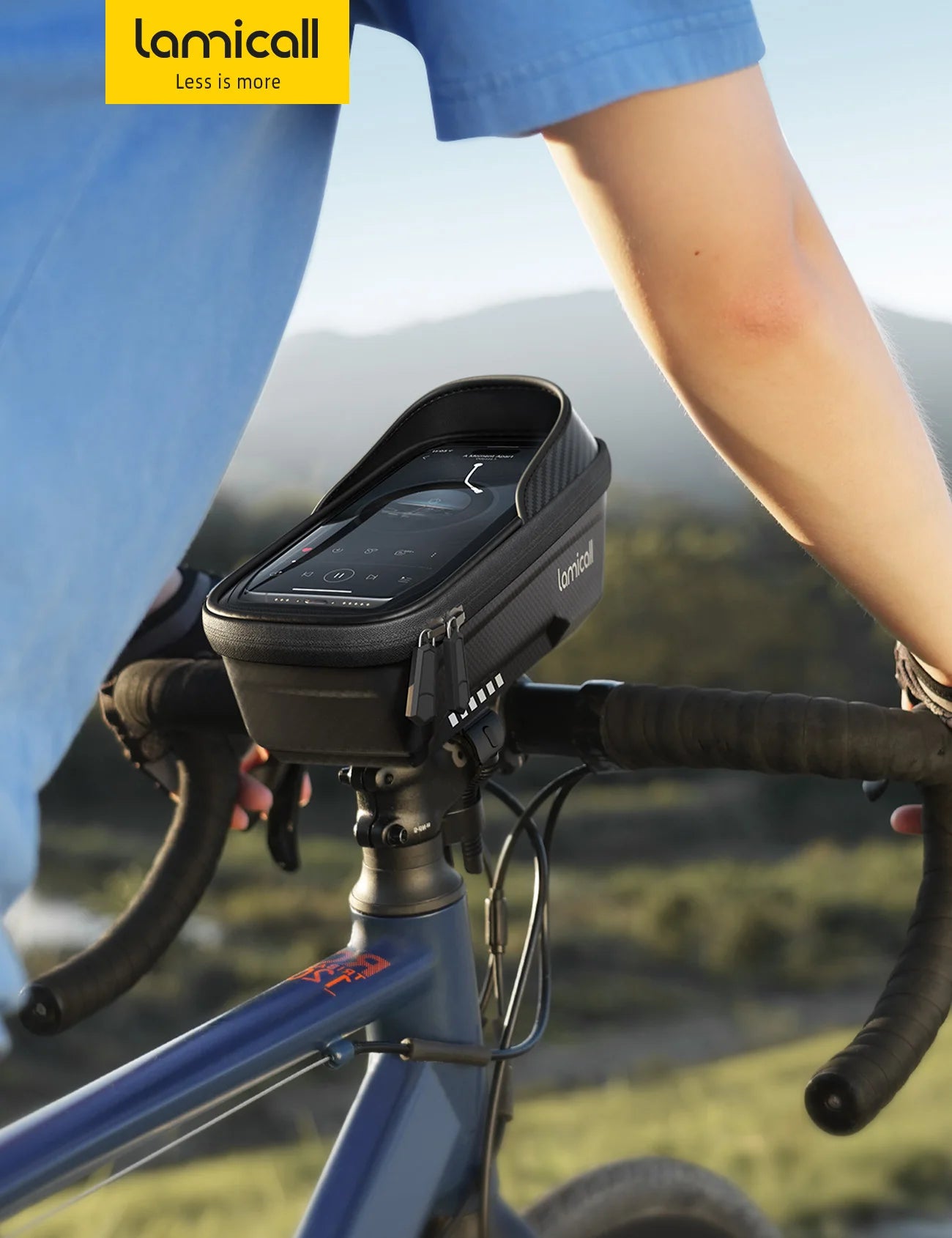 Lamicall BCCB02 Waterproof Bike Frame Bag 1.3L Large Capacity Top Tube Pouch TPU Touch Screen Phone Holder for MTB Road Cycling