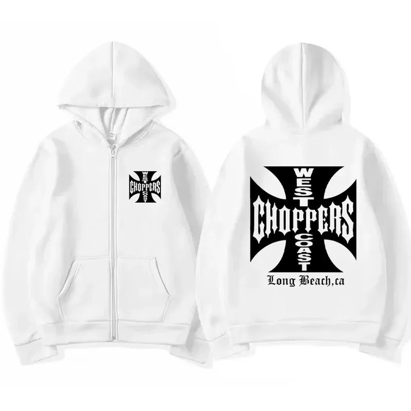 Paul Walker shirt West Coast Choppers retro printed hoodie men's fashion top hip-hop jacket zipper jacket hot selling streetwear