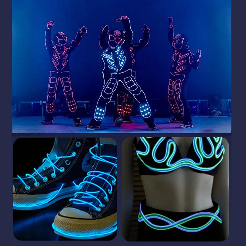 1 to 2/3/5/6 1m Flexible Neon Light EL Wire Led Neon Dance Party Atmosphere Decor Lamp RopeTube Waterproof Multicolor Led Strip