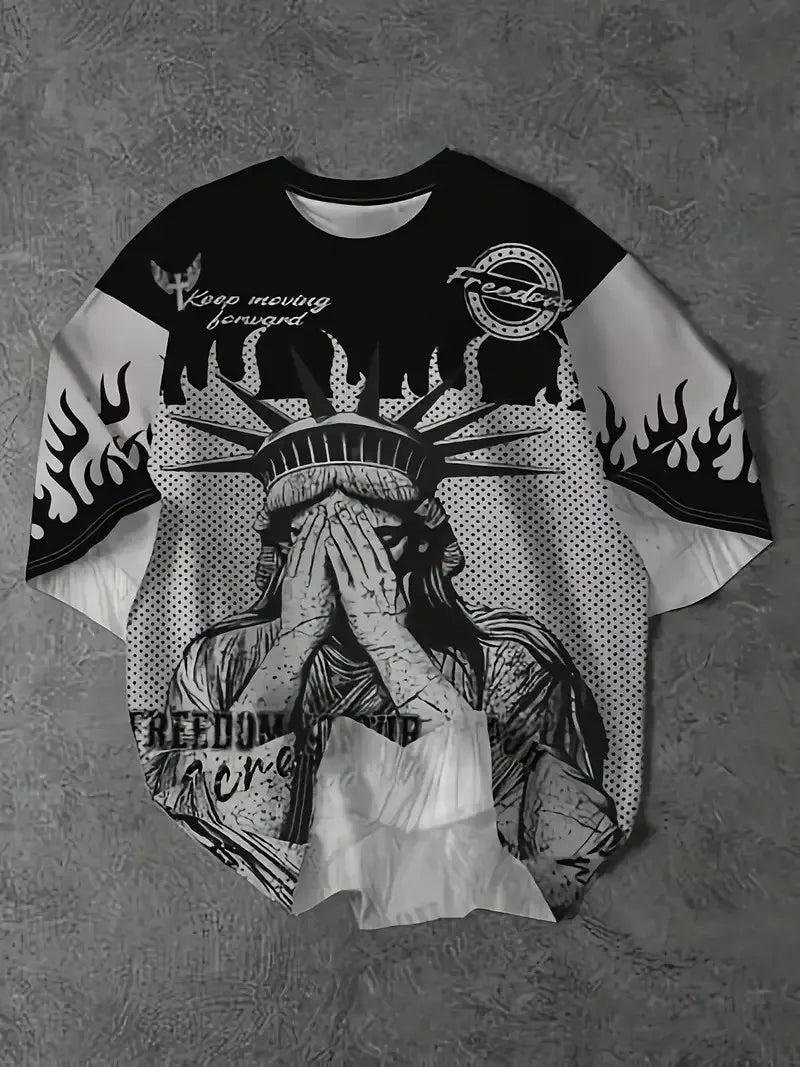 The 3D printed men's T-shirt for the summer of 2025 is a bestseller for sports fitness exercise casual fashion and lightness