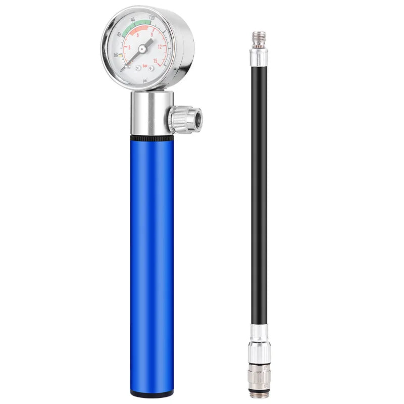 Bike Pump with Pressure Gauge Portable Bicycle Pump Mini Hand Pump Multi-Functional Cycling Air Pump Ball Toy Tire Inflator
