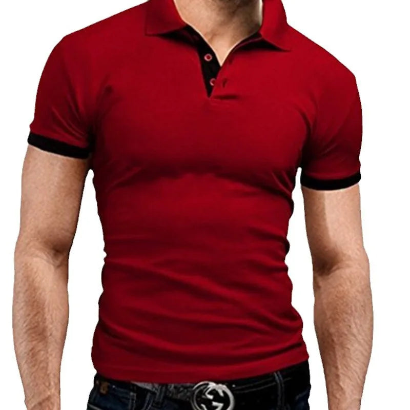 Polo Shirts Men's Casual Short Sleeve Tops Fitness Sports T-shirts Versatile Trendy Breathable Slim Tops Outwear Sportswear Male