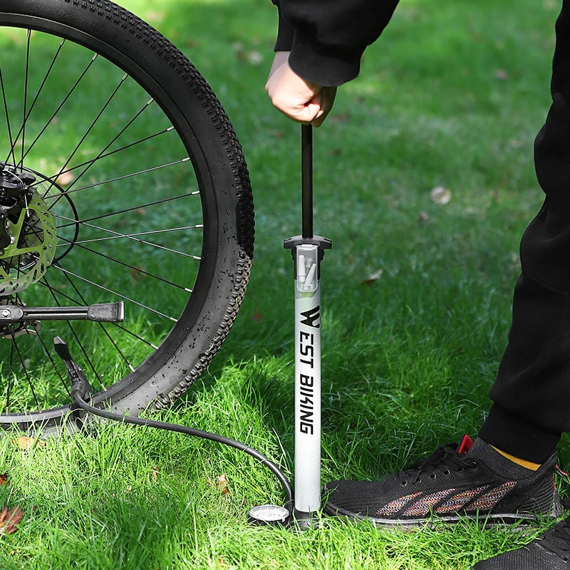 WEST BIKING Bicycle Air Pump High Pressure Cycling 160 PSI Floor Pump MTB Road Bike Schrader Presta Valve Ball Tire Inflator