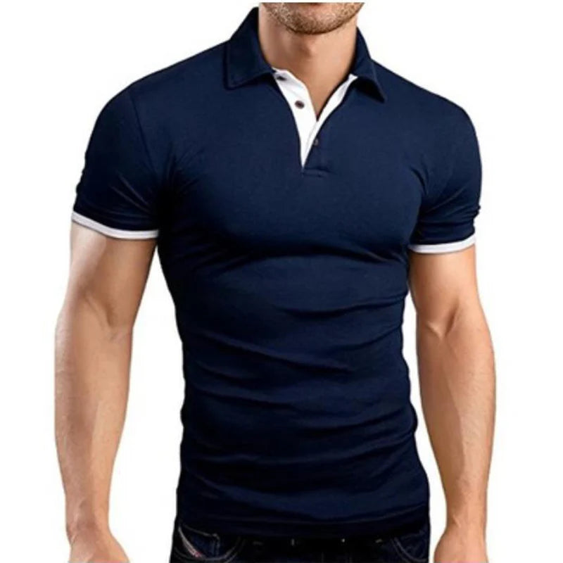 Polo Shirts Men's Casual Short Sleeve Tops Fitness Sports T-shirts Versatile Trendy Breathable Slim Tops Outwear Sportswear Male