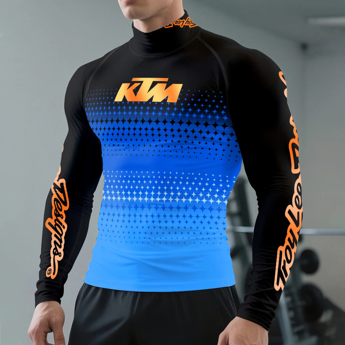 KTM Motorcycle Enthusiasts 3D Printed Fast Drying Gradient Triangle Printed T-shirt For Men's Hot Selling Sports Tops